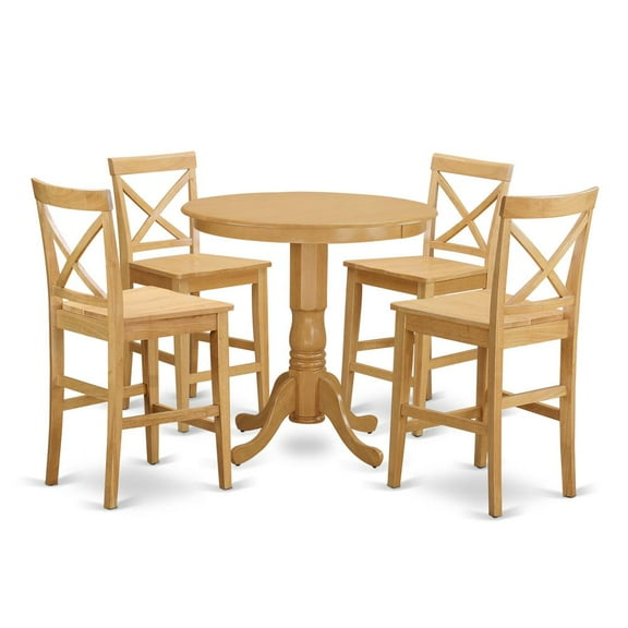 East West Furniture 5  Pc  counter  height  Dining  room  set  -  high  top  Table  and  4  Kitchen  Chairs.