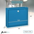 thumbnail image 4 of Adir Metal Suggestion Box with Lock and Slot, Wall Mount Deposit Box for Payments and Checks, Mailbox for house, Safe Drop Box with Keys - 3x10x12 Inch Blue, 4 of 9