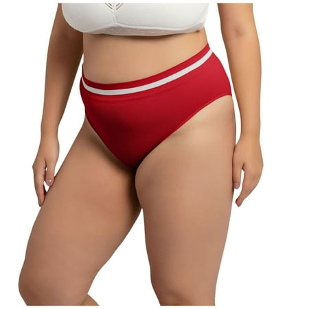 Wdfiry Cotton Underwear for Women Plus Size Breathable Soft Seamless Stretch Panties Briefs on Clearance