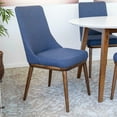 thumbnail image 2 of Allora Mid Century Modern White Dining Set w/4 Fabric Dining Chair in Blue, 2 of 6