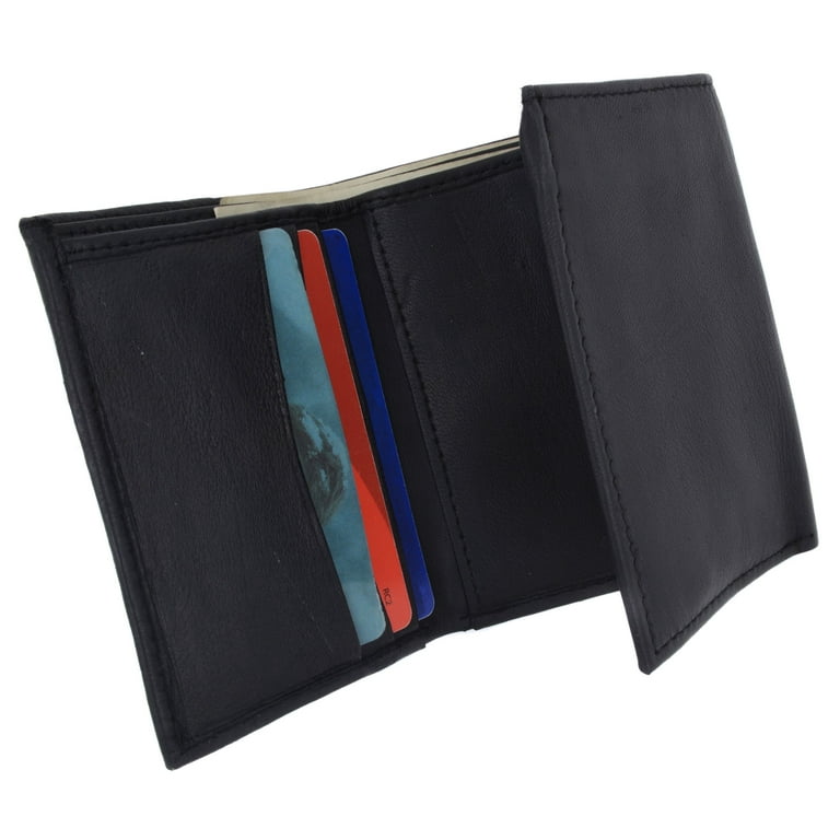 Trifold Lamb Leather Wallet W/Removable ID attached W/Hook and