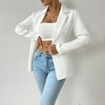 thumbnail image 5 of XFLWAM Women's Casual Business Blazers Open Front Long Sleeve Notch Lapel Suit Jackets Dressy Work Outerwear White S, 5 of 8