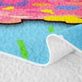 thumbnail image 5 of Castle Fairy Football Print Quilt King,Sport Theme Ice Cream Drip King Coverlet Set, 5 of 7