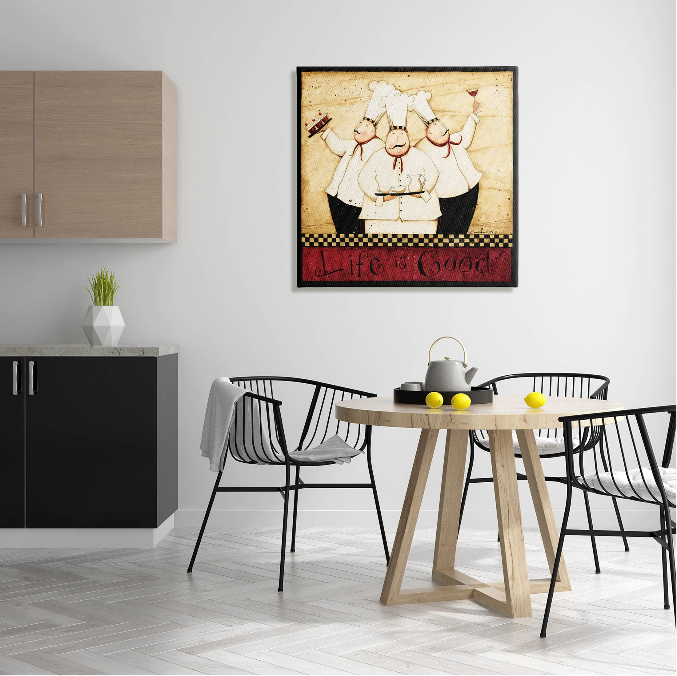 Life Is Good Vintage Chefs Food & Beverage Graphic Art Gallery Wrapped Canvas Print Wall Art