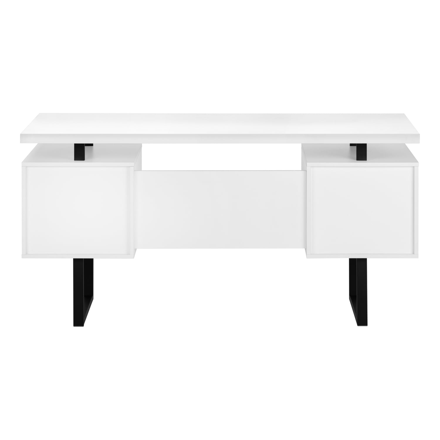 Monarch Specialties Computer Desk, Home Office, Laptop, Storage Drawers, 60"L, Work, White Laminate
