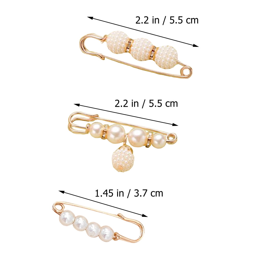 TIHOOD 75-Piece Assorted Pearl Brooch Pin Set - Alloy & Faux Pearl Decorative Safety Pins For Clothing, Hats, Bags