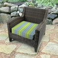thumbnail image 2 of Jordan Manufacturing Sunbrella 22.5" x 22.5" Bravada Limelight Multicolor Stripe Square Outdoor Deep Seat Cushion with Ties and Welt, 2 of 10