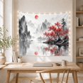 thumbnail image 5 of Traditional Wash Series with Mist Shrouded Towering, Serene Japanese Inspired for Japanese Art Lovers, Wall Decor, Housewarming Gift, Tapestry Wall Hanging for Dorm and Living Room, 5 of 7