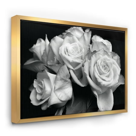 Bouquet de roses noir et blanc - Art floral Impression sur toile encadrée |  Walmart Canada