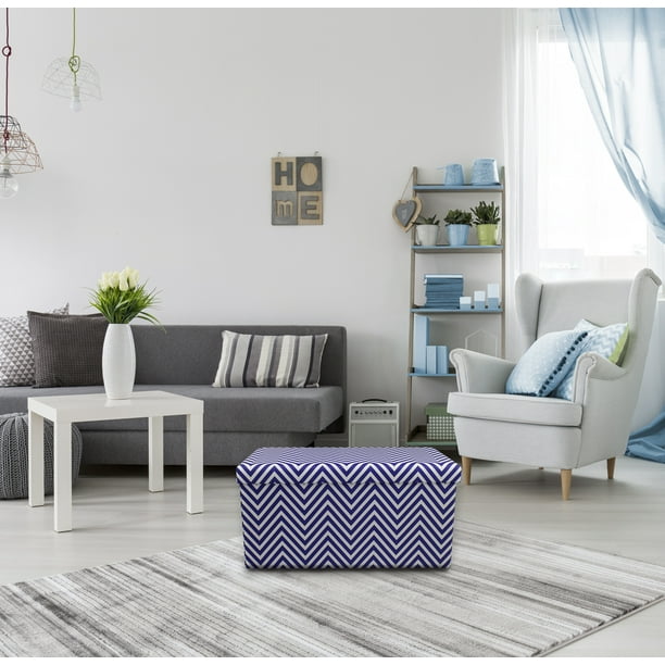Sorbus Chevron Storage Ottoman Bench Foldable Collapsible With