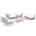 thumbnail image 4 of vidaXL 8 Piece Garden Lounge Set with Cushions Poly Rattan Brown, 4 of 5