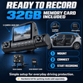 thumbnail image 7 of 360 View 4 Channel Dash Cam Front Rear Left Right for Cars, WiFi Dash Camera with Included 32GB Card, 1080P Recording, Night Vision, G-Sensor, Loop Recording, Parking Monitor, 7 of 7