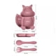 thumbnail image 3 of Plato con cubiertos de silicona Match & Enjoy Vajilla de Ardilla Rosa, 3 of 7