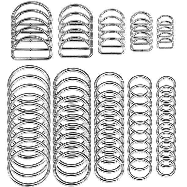 SENHAI Kit Anelli Metallici – 50 O-Ring + 20 Anelli A D – Multiuso Per Fai-da-Te E Cucito - 3