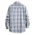 thumbnail image 2 of SWSMCLT Men's Plaid Shirts Button Down Flannel Shirt Cotton Casual Button Up Classic Soft Long Sleeve Top Casual Fashion Style19 Medium, 2 of 4