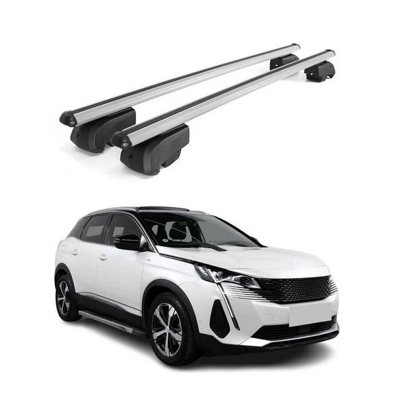 Lockable Roof Rack Cross Bars Luggage Carrier for Peugeot 3008 2016-2023 Gray