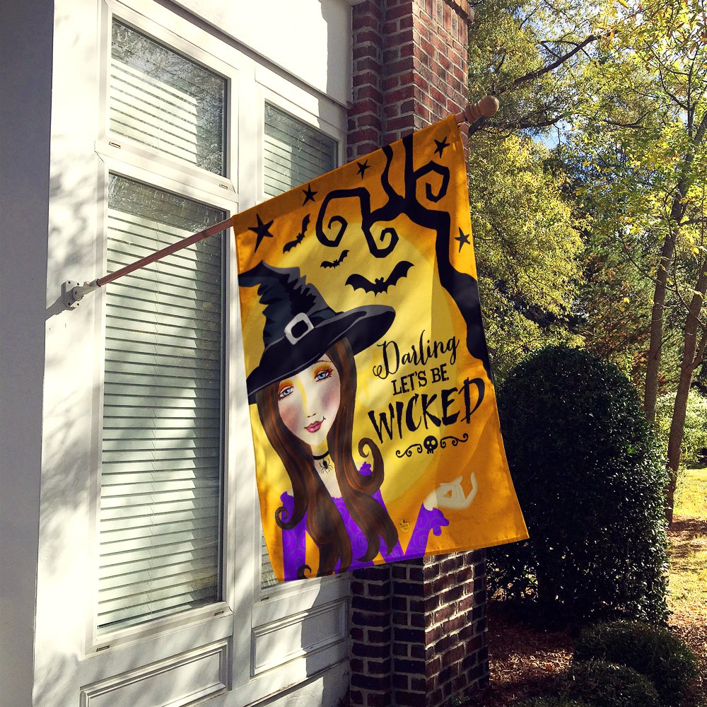 Carolines Treasures VHA3019CHF Halloween Wicked Witch Flag Canvas House Size  Large multicolor