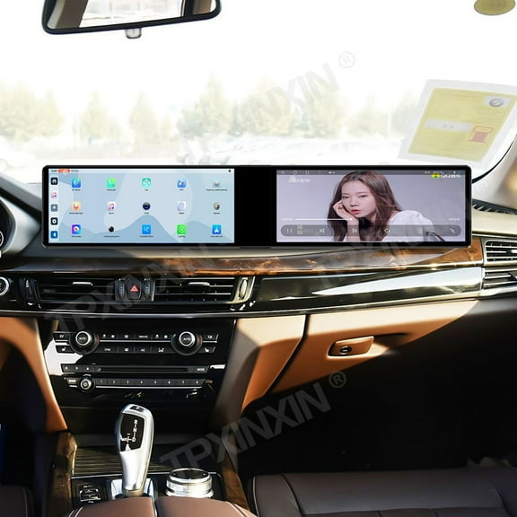 TPXINXIN Dual 12.3 inch Screen Carplay Android 14 Car GPS Navigation for BMW X5/X6 2014-2016 NBT Head Unit Multimedia Player Car Radio