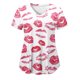 thumbnail image 4 of Pntutb Mujeres de manga corta con cuello en V tops Uniforme de trabajo Día de San Valentín con bolsillos Blusa Pntutb Pntutb-241, 4 of 4
