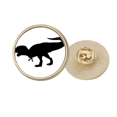 thumbnail image 1 of dinosaur bs miniature fierce Round Metal Golden Pin Brooch Clip, 1 of 3