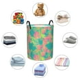 thumbnail image 4 of Fuzoiu Colorful Palm Leaves Print Circular Hamper,Laundry Basket with Handle,Collapsible Laundry,Dirty Clothes Storage Basket,for Bedroom Bathroom Dorm Living Room-Medium, 4 of 6