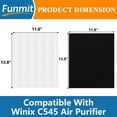 thumbnail image 4 of C545 True HEPA Replacement Filter S for Winix C545 Air Purifier Replaces Winix S Filter Part 1712-0096-00 (2 x H13 Grade True HEPA Filter + 8 x Activated Carbon Pre-Filter), 4 of 10