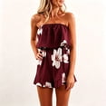 thumbnail image 5 of Shadoumai Women Summer Casual Strapless Romper Beach Vacation Outfits Sleeveless Off Shoulder Short Jumpsuits Dressy 2026, 5 of 6