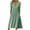 Green, variant on Dress for Women Spring Printing Causal V-Neck Button Short Sleeve Vacation Pockets Dress Women Dress