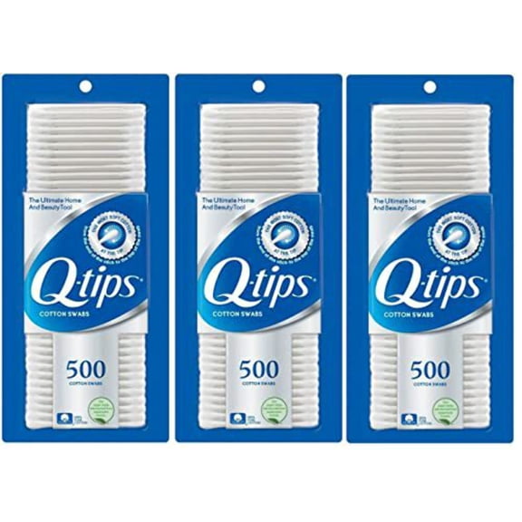Q-tips Cotton Swabs, 500 Count (Pack of 3)