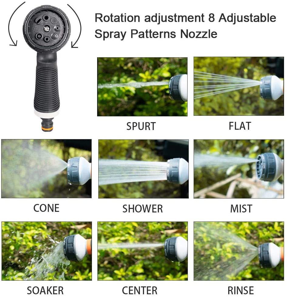 Cleaning NGreen Garden Hose Nozzle Spray Nozzle Water Nozzle with 8 Adjustable Watering Patterns Slip and Impact Resistant for Watering Plants Car Washing and Pets Bathing