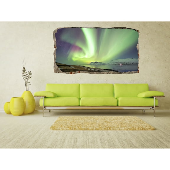 Startonight 3D Mural Wall Art Photo Decor Aurora Borealis Amazing Dual View Surprise Wall Mural Wallpaper for Bedroom Landscapes Wall Paper Art Gift Large 47.24 ‘’ By 86.61 ‘’
