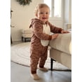 thumbnail image 6 of RUINIXCW Newborn Baby Christmas Deer Costume Infant Baby Boy Girl Christmas Outfit Fall Winter Clothes Fleece Snowsuit Jumpsuit Hooded Zipper Romper, 6 of 10