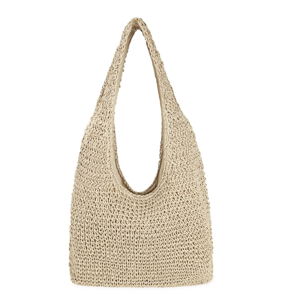 mirlewaiy Women Large Straw Beach Bag Handmade Woven Shoulder Bags Hobo Tote Handbag Purse for Summer