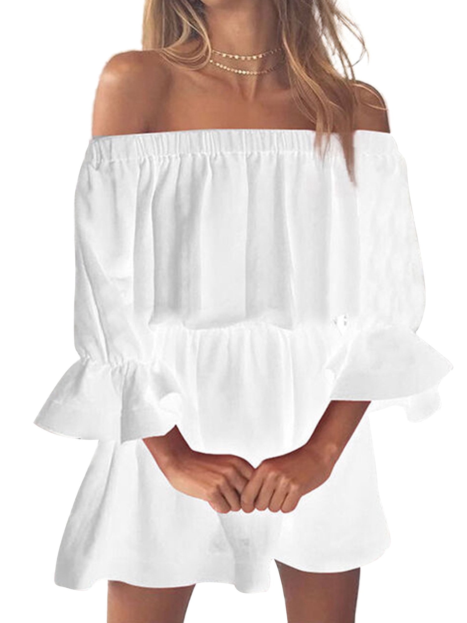 White Off Shoulder Dresses
