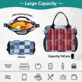 thumbnail image 2 of FORMRS Insulated Lunch Bag Unisex Large Capacity with Shoulder Strap, Blue and Gray Plaid Pattern, 2 of 6