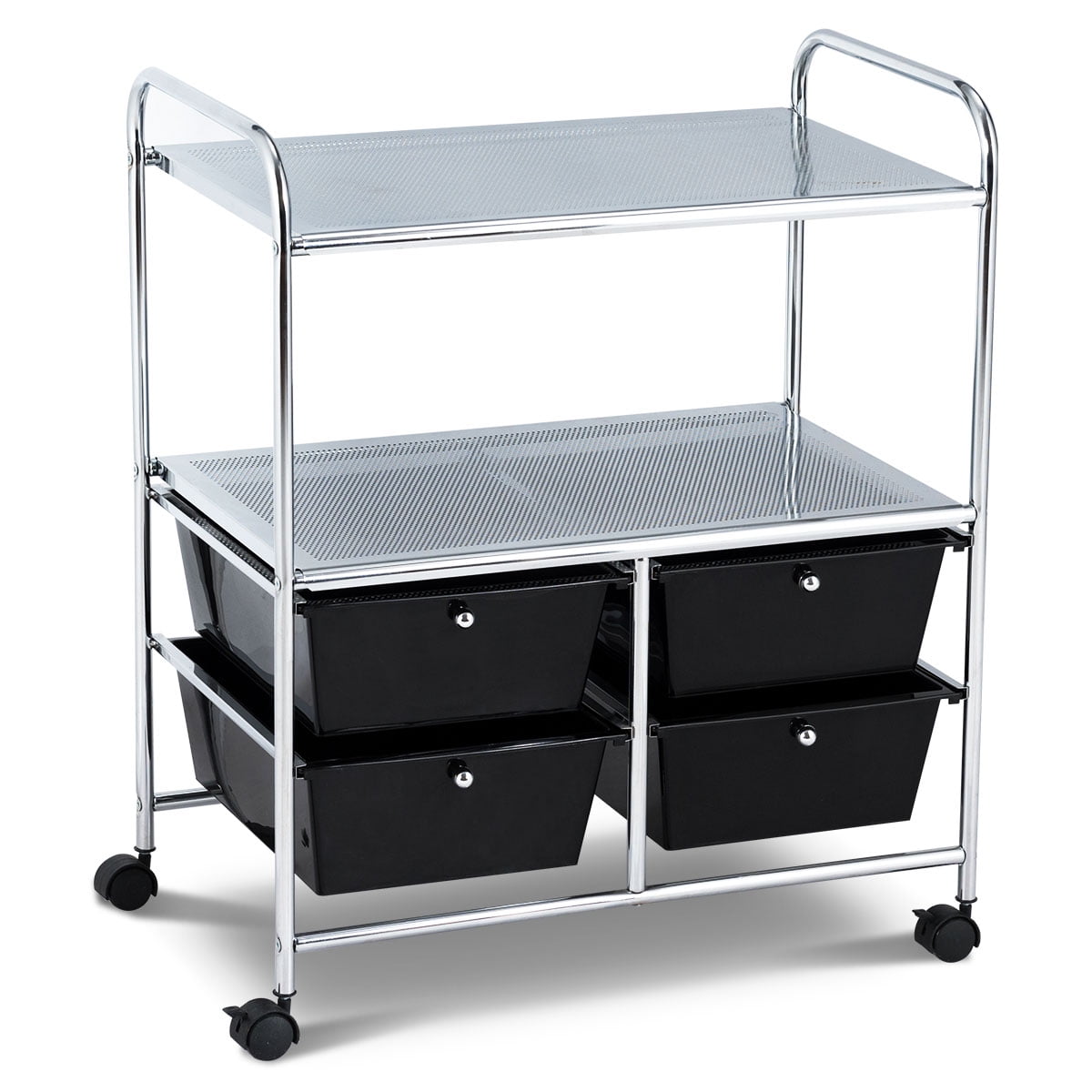 Details about   Utility Cart Trolley Organizer Storage 2Shelf Tier Wagon Rolling Salon Spa Y301C 