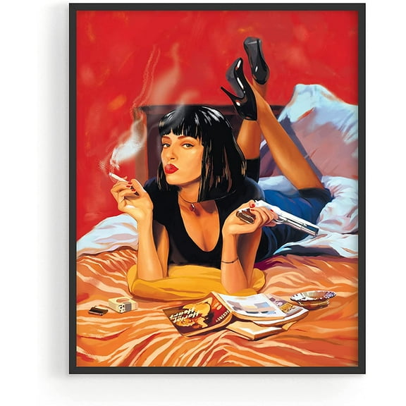 Movie Scene Posters for Room Aesthetic 90s - by Haus and Hues, Movie Posters, Quentin Tarantino Merchandise Art, College Wall Decor, Dorm Wall Decor Noir Film College Posters UNFRAMED (8x10)