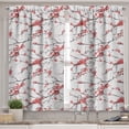 thumbnail image 2 of Ambesonne Flower Valance & Curtain, Windy April Weather, 55"x30", Coral Black, 2 of 6