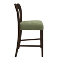 thumbnail image 6 of GDF Studio 25.5" Upholstered Counter Height Bar Stools, Open Back, Wood Frame, Dark Brown+Green, Set of 2, 6 of 7