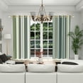 thumbnail image 5 of LFEEY Light Green and White Striped Blackout Curtains, 42x72 Inches, Polyester, 2 Pieces, 5 of 6