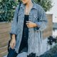 thumbnail image 5 of Chaqueta de manga suelta de mezcla de algodón Estilo vintage Abrigos casuales para mujer Traje diario, 5 of 9