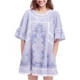thumbnail image 1 of Free People Vestido camisero Sunny Day para mujer, azul, pequeño, 1 of 1
