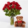 thumbnail image 2 of LoLa's Flowers Boutique Romantic Long Stem Red Rose Bouquet Bundles - 36 Roses and Bear, 2 of 3