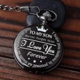 thumbnail image 2 of Reloj de bolsillo grabado para hijo Te amo Regalos de una mamá Papá Regalo de cumpleaños Relojes Fob Cadenas-mxbc -8059684991311 Negro, 2 of 4