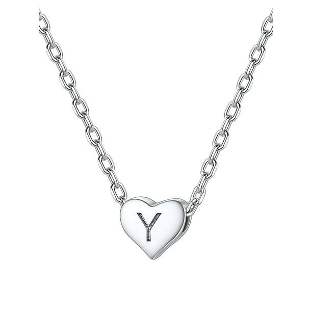 Collar de plata de ley 925 Silvora♥ mujer con inicial Y colgante