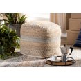thumbnail image 4 of Baxton Studio Grange Moroccan Inspired Natural and Grey Handwoven Hemp Pouf Ottoman, 4 of 5