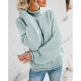 thumbnail image 4 of Jersey Saodimallsu de cuello alto de punto verde extragrande para mujer, 4 of 7