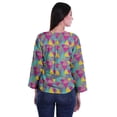 thumbnail image 4 of Moomaya Haut à Manches Longues Imprimé avec Patte de Boutonnage, Col Rond, Tunique d'Été Décontractée pour Femme, 4 of 5