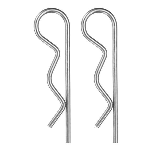 Uxcell 2-Pack R-Shaped Cotter Pin, M5x130mm Stainless Steel Hairpin Hardware Spring R Clips Heavy Retainer Pins