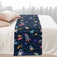thumbnail image 2 of Cartoon Universe Space Bed Runner for Cal King Size Bed, Watercolor Earth Planet Cute Astronauts Soft Bedding Scarf Bedding Protector Slipcover Sofa Throw for Bedroom Hotel Guesthouse, 2 of 8